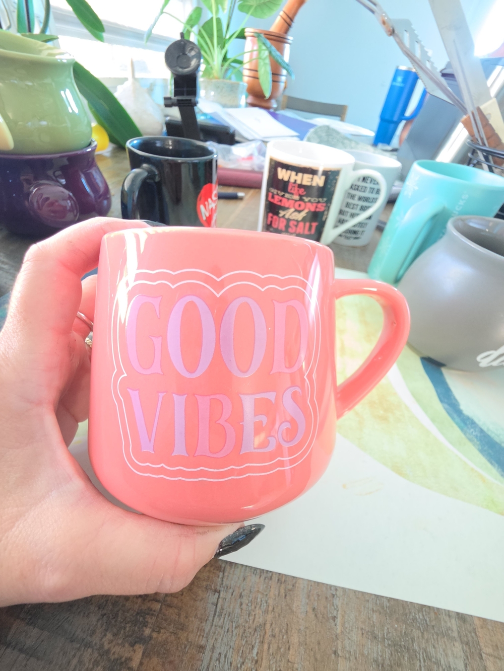 Good Vibes Mauve Ceramic Mug